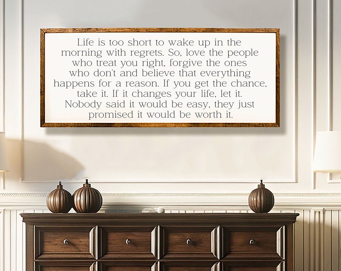 Life Is Too Short, Farmhouse Quote Wall Art Print