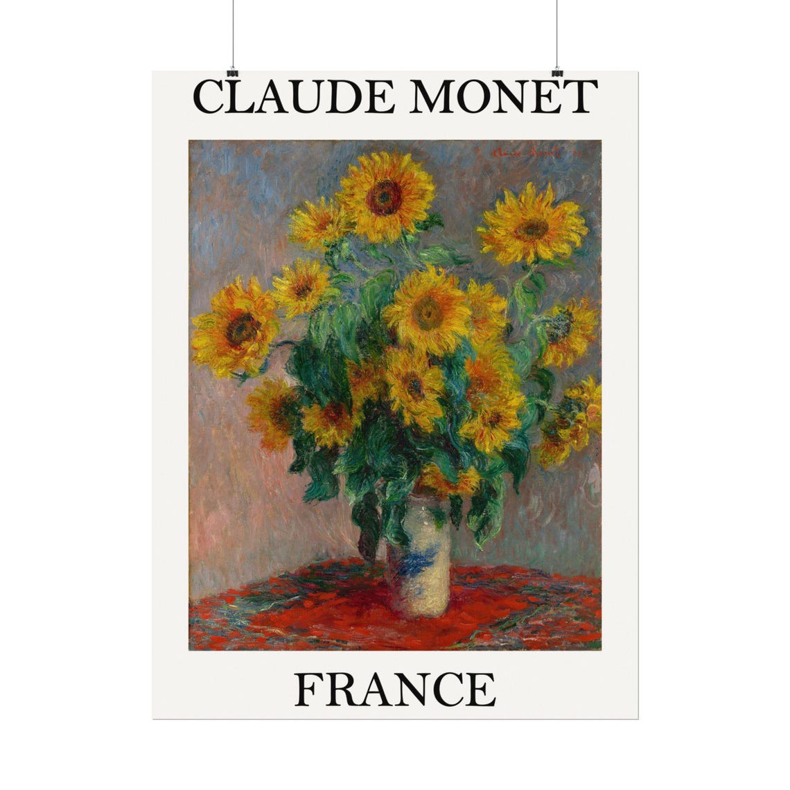 Claude Monet Sunflowers Bouquet in a Vase France Museum Classic Poster - Image 2