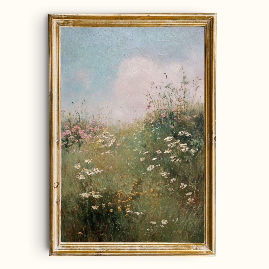 Wildflower Meadow Summer Landscape Soft Pastel Floral Art Poster
