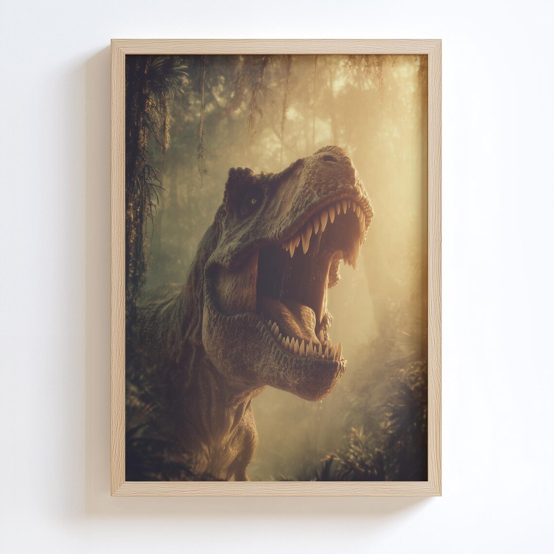 Roaring Trex Jungle Poster, Prehistoric Adventure