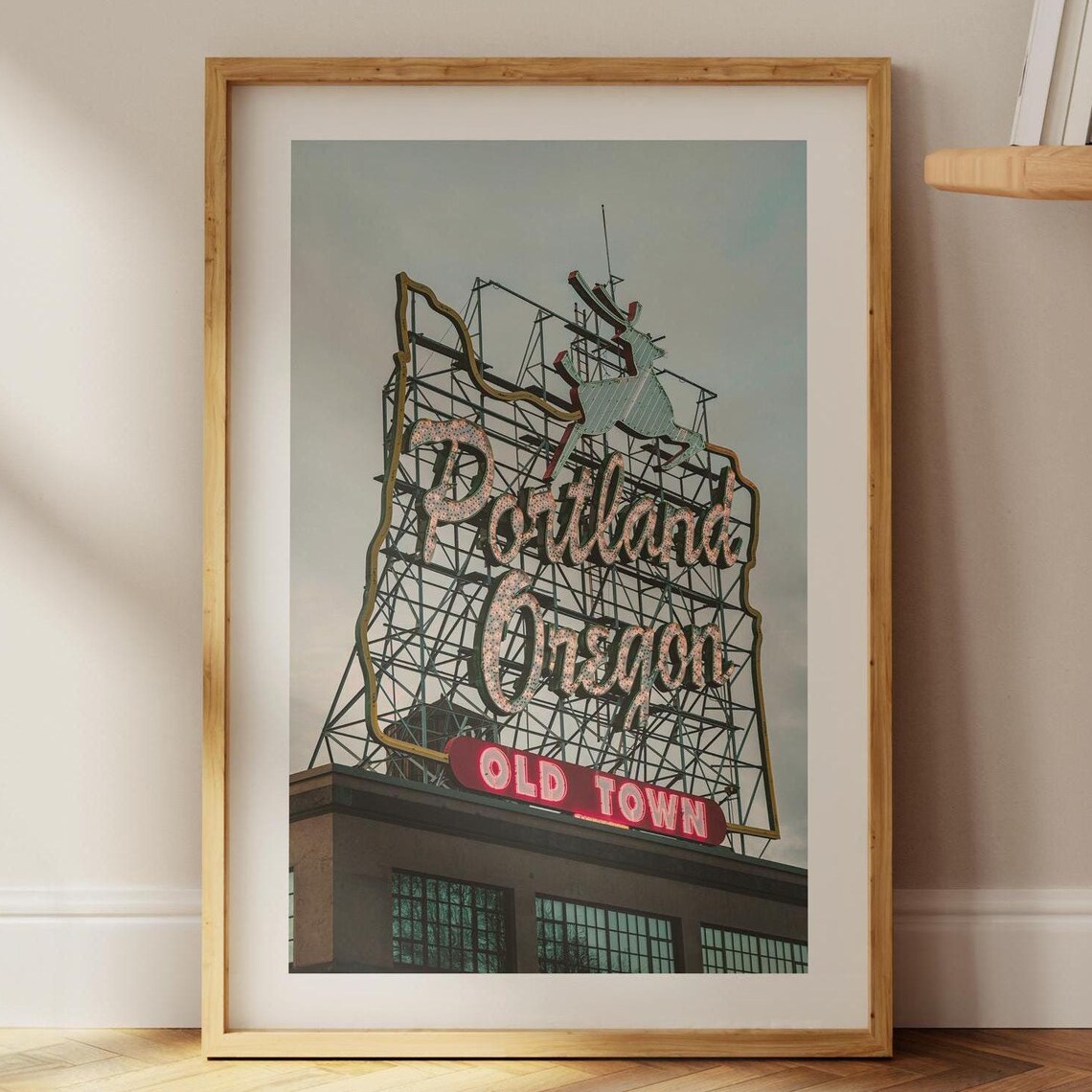 Portland Oregon Travel Poster, Rustic Wall Art