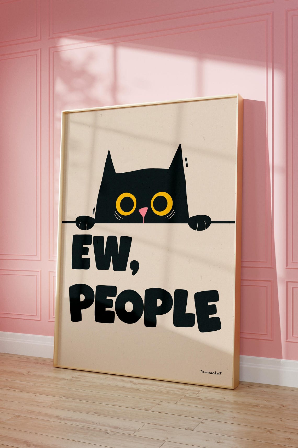 Black Cat - Funny Retro Art - Image 2