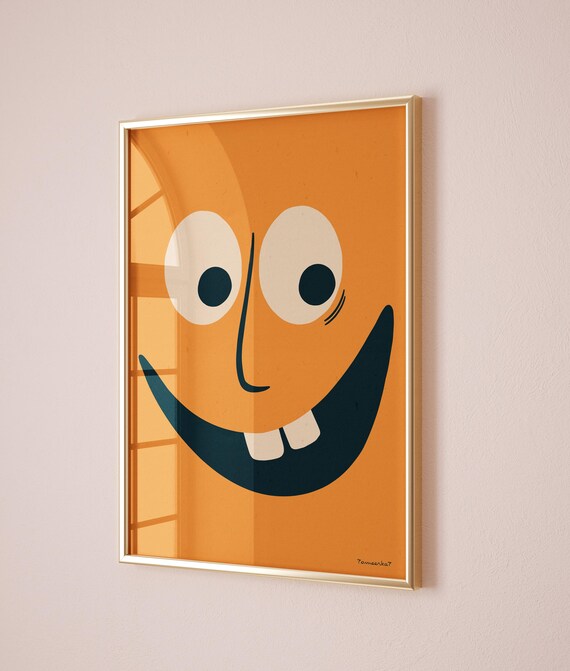 Funky Face Poster, Uplifting Inspirational Retro