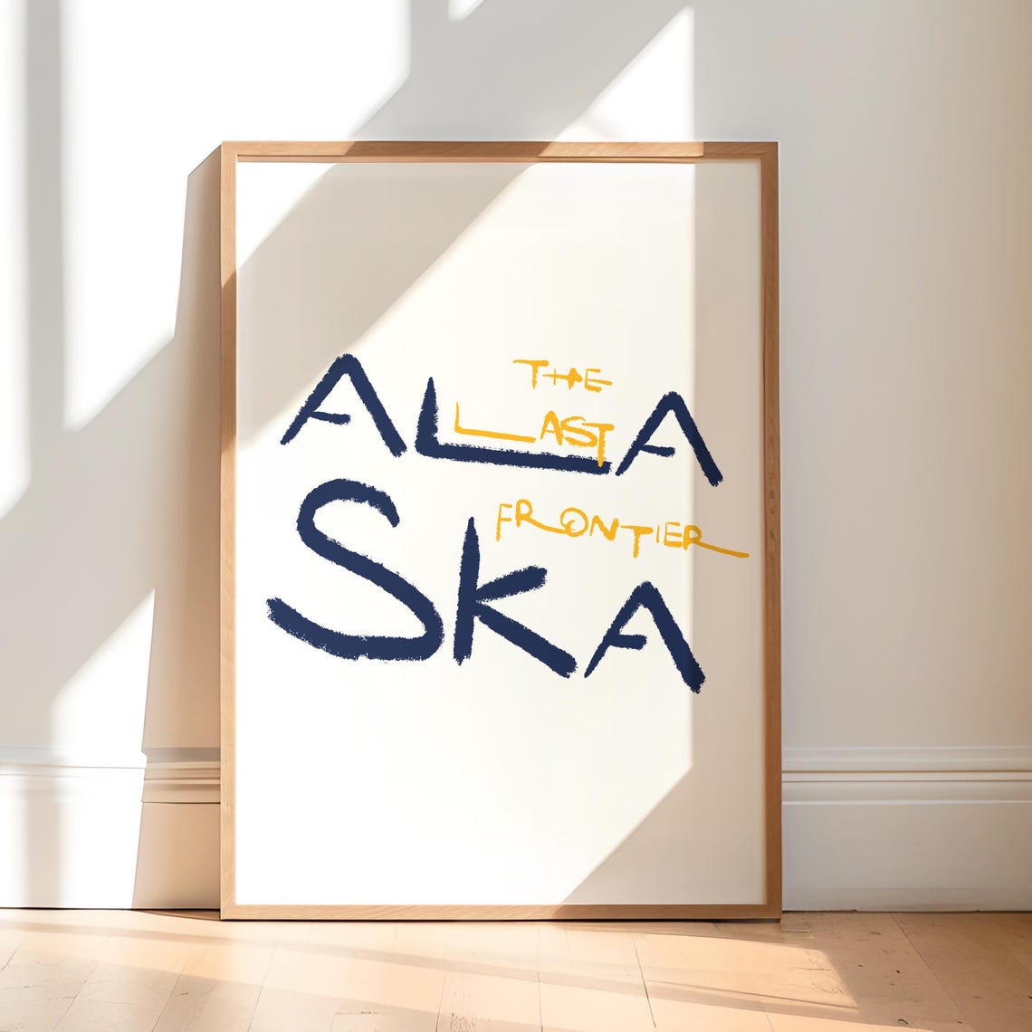 Alaska Handwritten Calligraphy Last Frontier Typography Poster