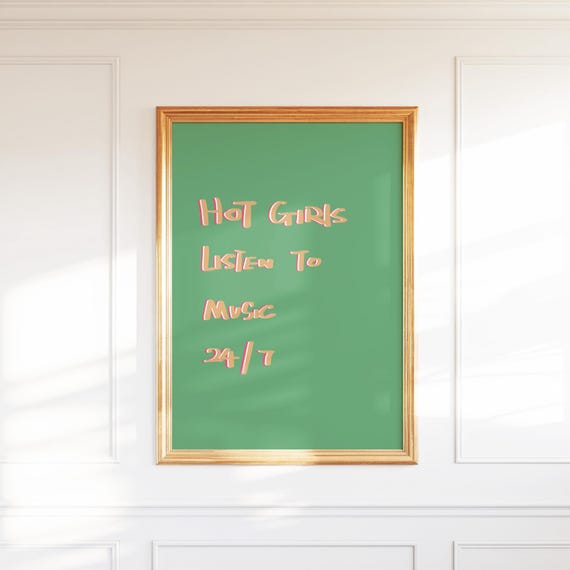 Y2k Wall Art Hot Girls Listen To Music Funny Poster Indie Room Decor College Dorm Gift For Her