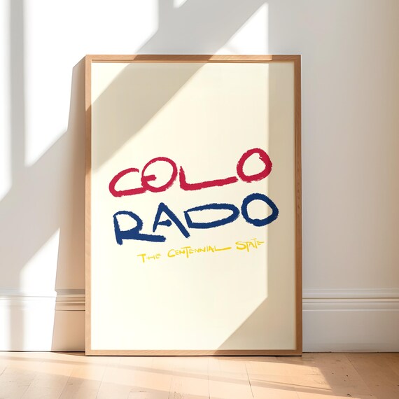 Colorado Calligraphy The Centennial State Hand Lettering Wall Art