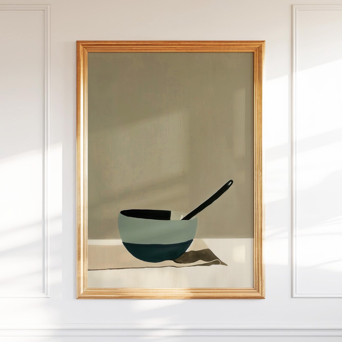Modern Kitchen Wall Art Bowl Painting Gift For Her Minimalist Home Cafe Decor Still Life Print