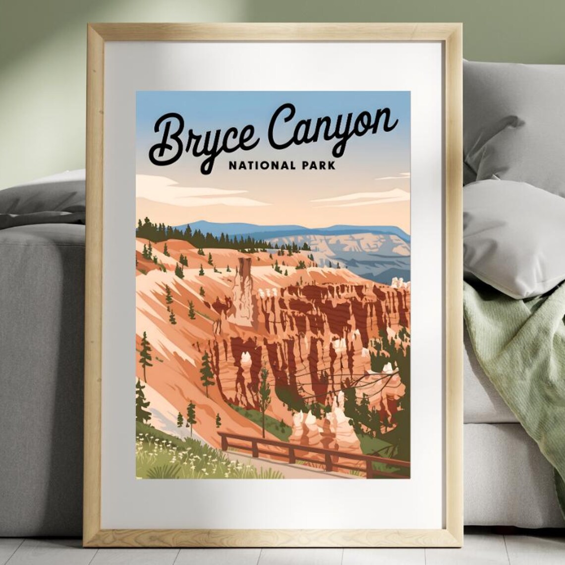 Bryce Canyon National Park Hoodoos Sunset Vintage Travel Poster