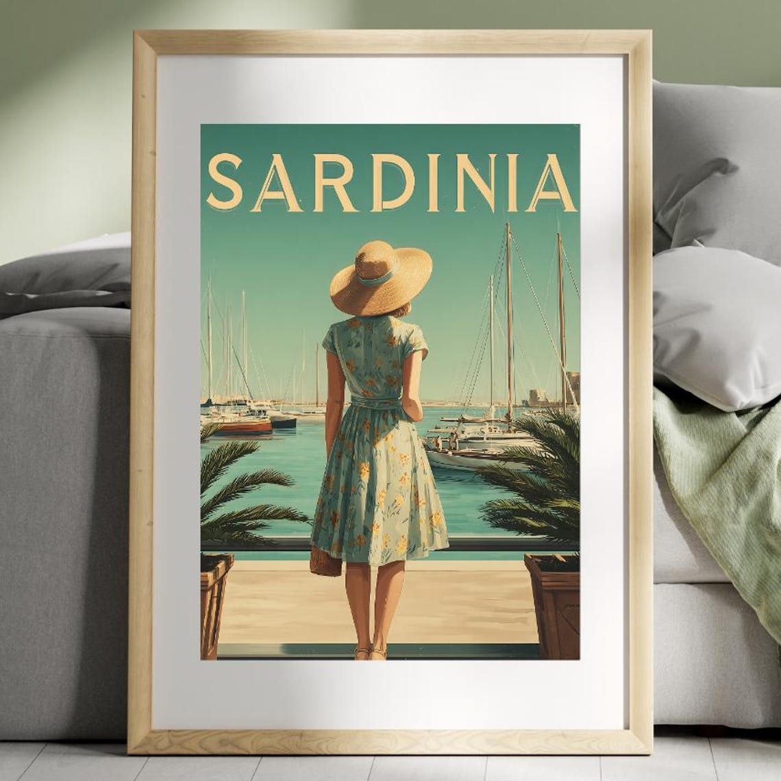 Sardinia Vintage Travel Poster