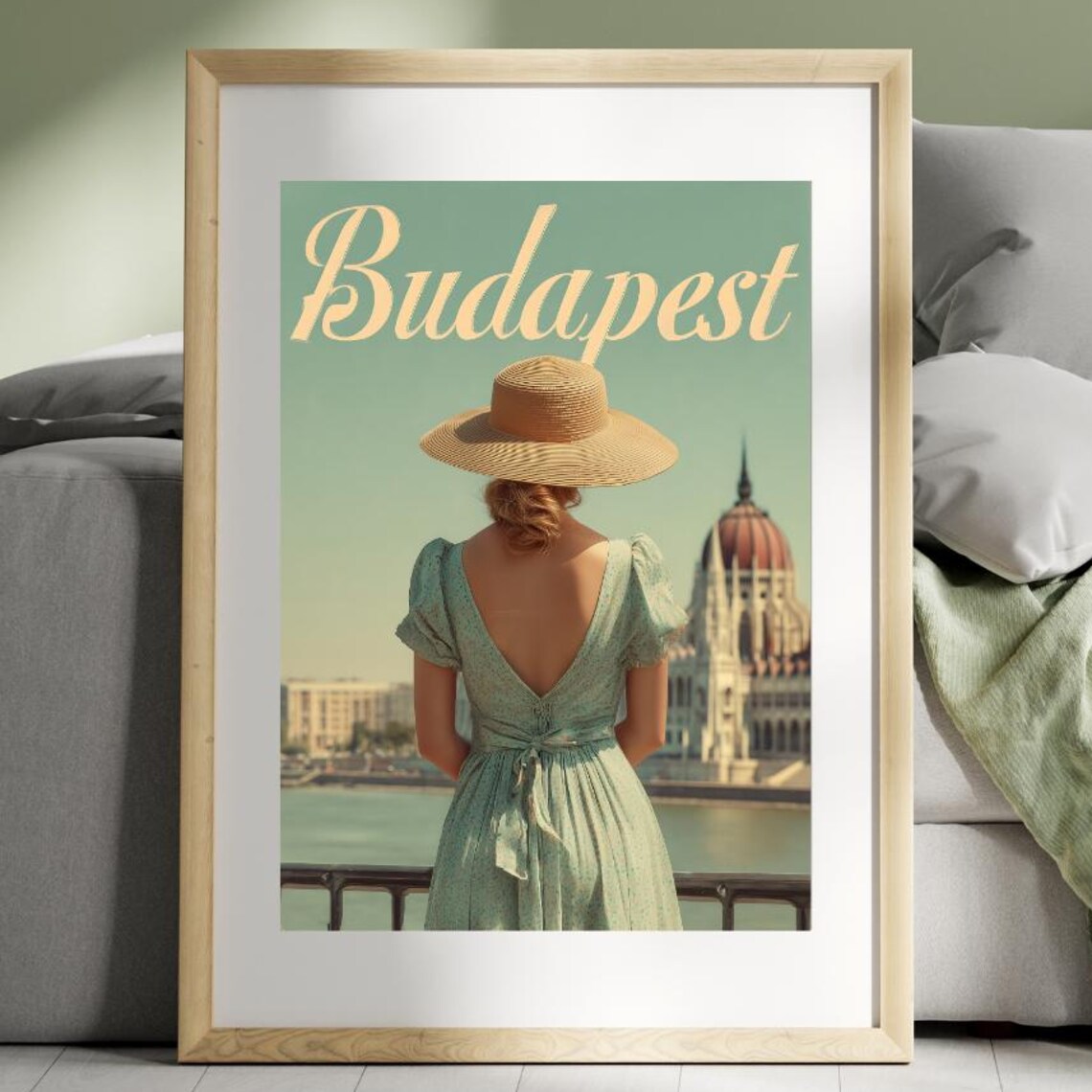 Budapest Vintage Travel Poster, Retro Art Print