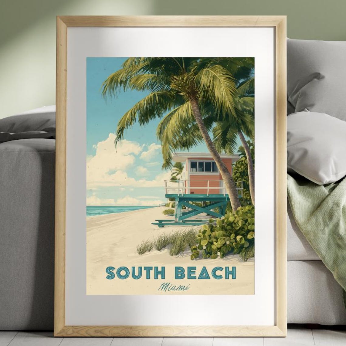 Miami South Beach Vintage Travel Poster