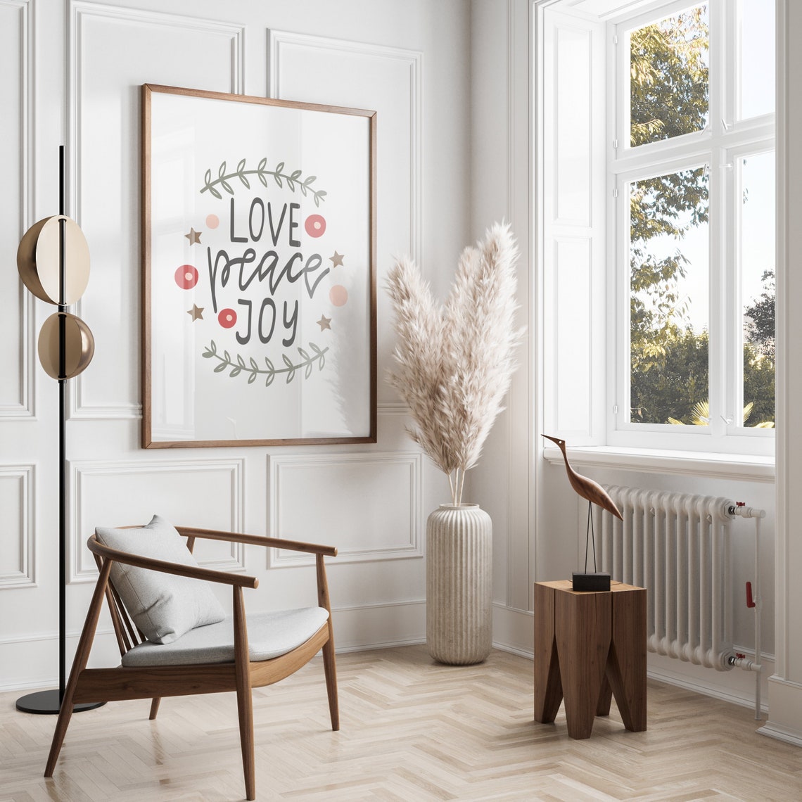 Love Peace Joy Christmas Poster Minimalist Holiday Quote Wall Decor - Image 2