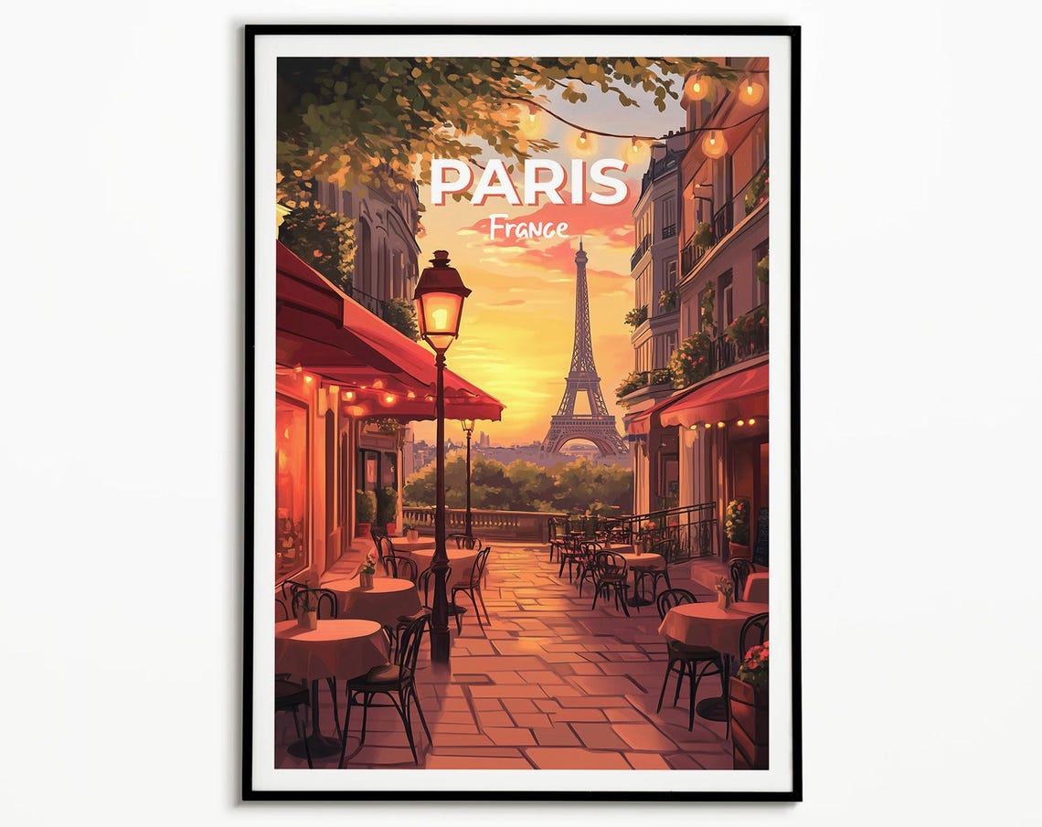 Paris Travel Print Paris Poster France Poster France Travel Poster Eiffel Tower Eiffel Tower France Hotel Art Office Art
