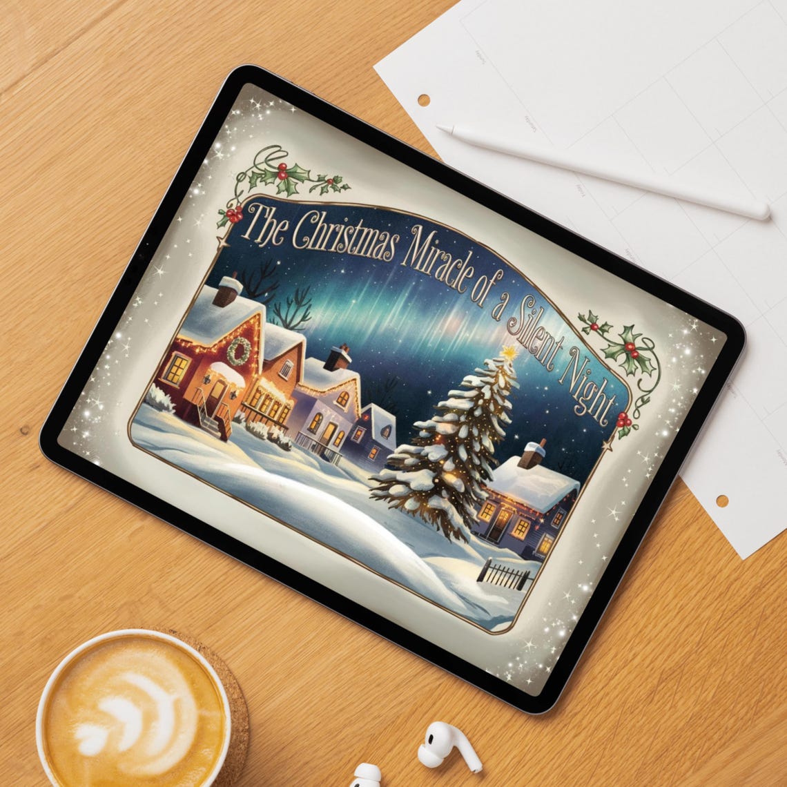 The Christmas Miracle of a Silent Night Childrens Story Book Print