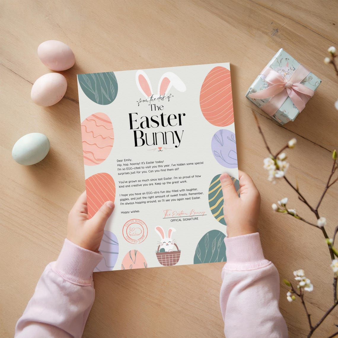 Easter Bunny Letter Kids Printable Eggs Hunt Magic Keepsake Print - Image 3
