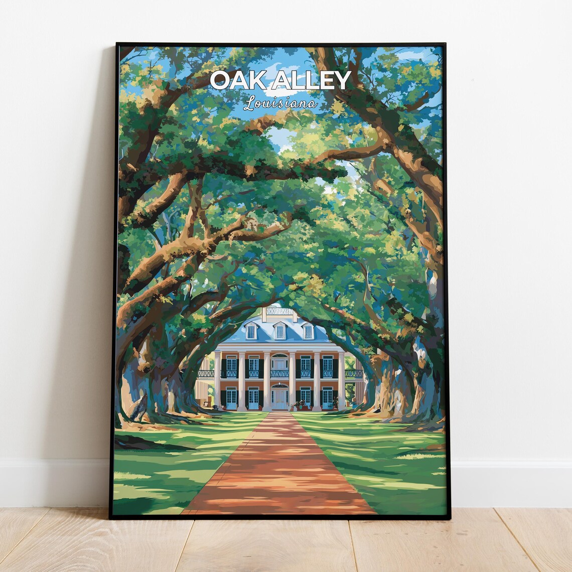 Oak Alley Louisiana Historic Plantation Oak Canopy Travel Poster