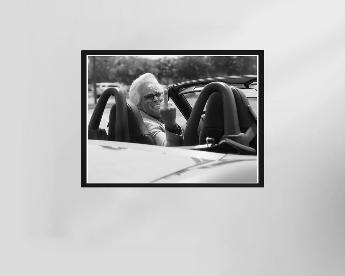 Baby Billy Freeman Convertible Middle Finger Black and White Poster