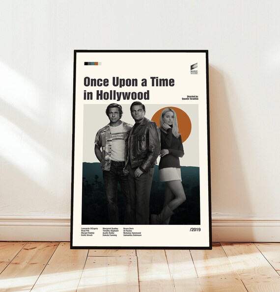 Once Upon a Time in Hollywood 2019 Minimalist Movie Poster Retro Style