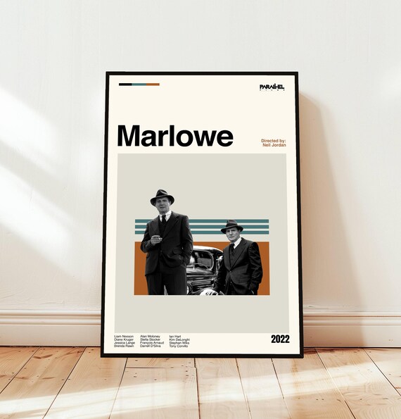 Marlowe 2022 Minimalist Movie Poster Liam Neeson Detective Noir Art