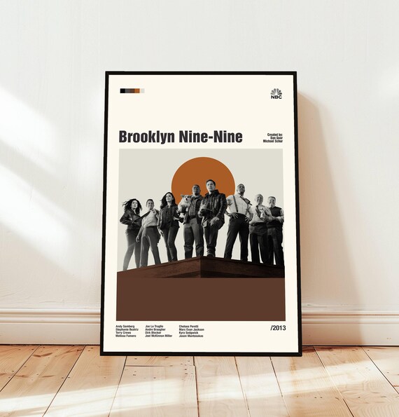 Brooklyn Nine Nine 2013 Minimalist Cast Credits TV Show Art Poster