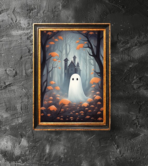 In The Autumn Forest Cute Poster Dark Academia Haunting Vintage Headstone