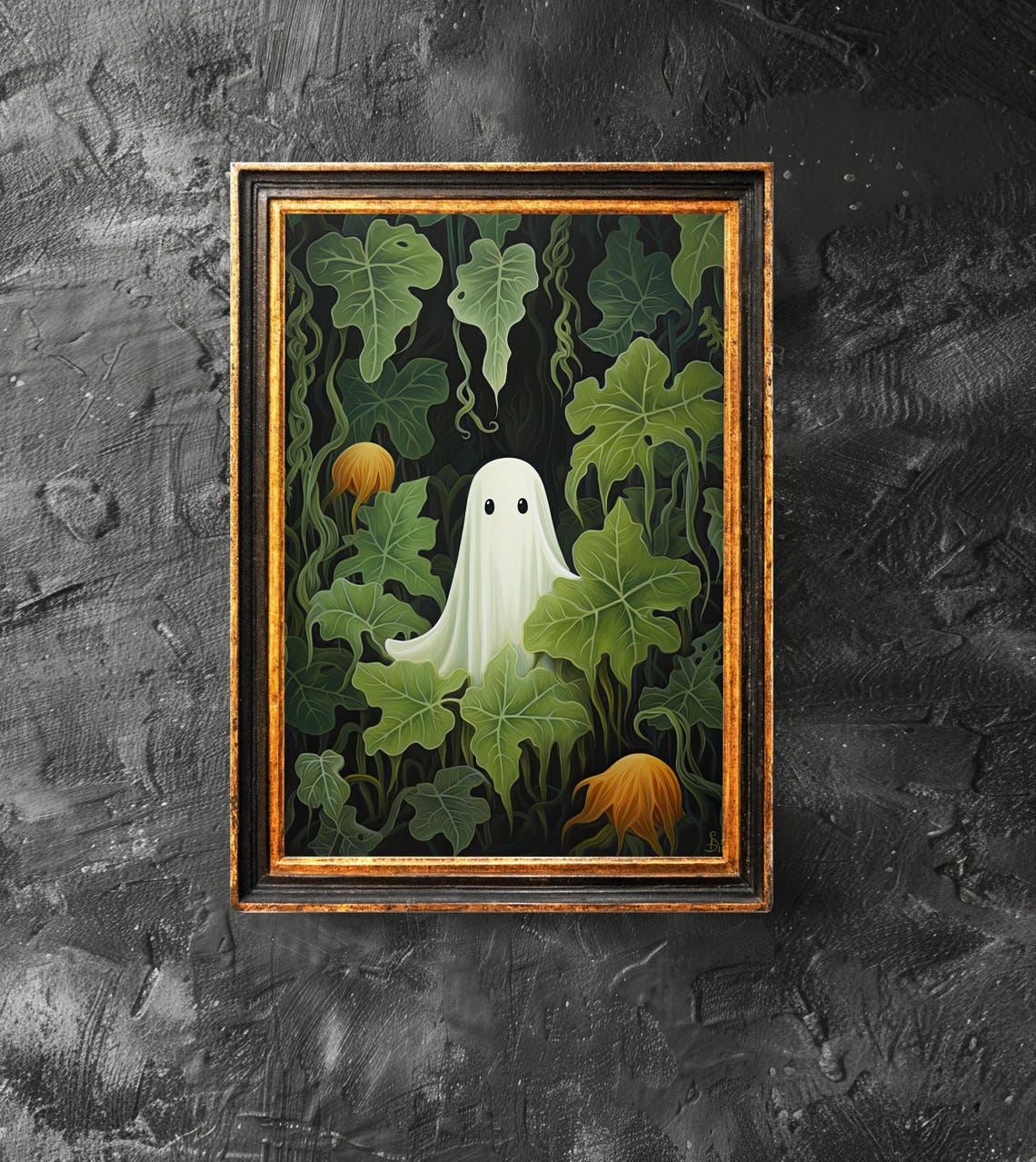 With Wildcard Poster Dark Academia Haunting Halloween Decor Vintage Floral Art