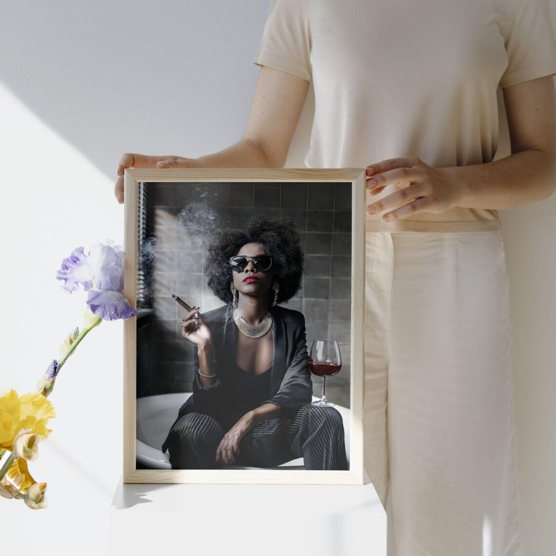 Girl On Toilet, Funny Bathroom Retro Decor - Image 4