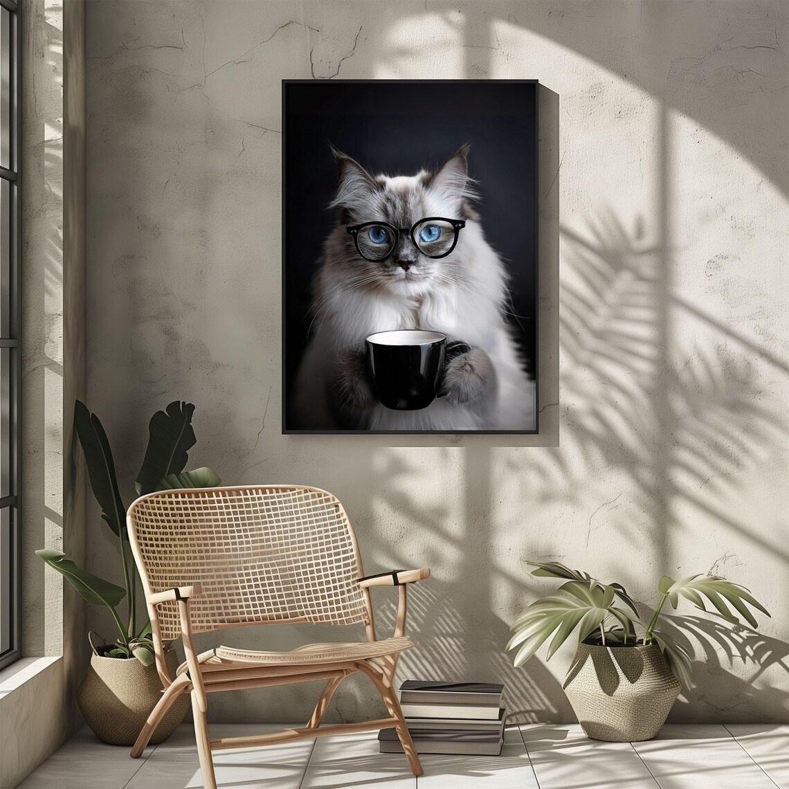 Ragdoll Cat Drinking Coffee, Funny Kitchen Art Print - Image 5
