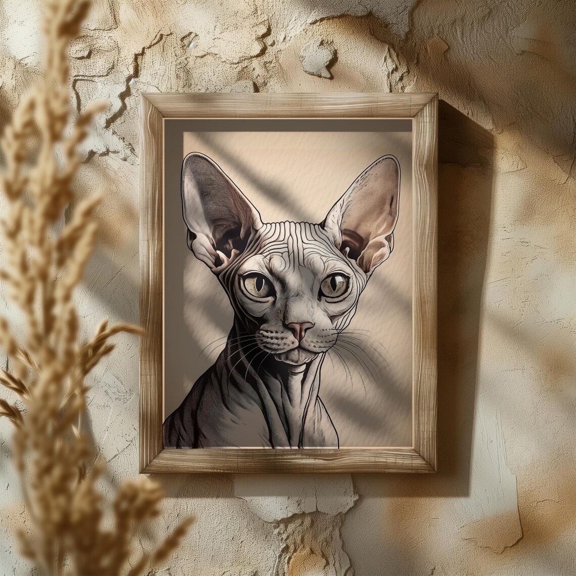 Vintage Portrait Pop Art Sphynx Cat Art Print - Image 4