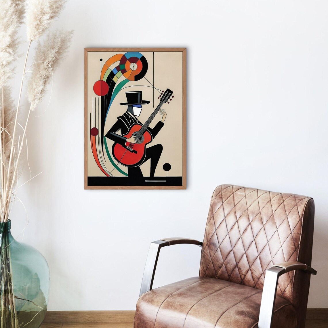 Cubist Guitarist, Colorful Abstract Music Poster - Image 4