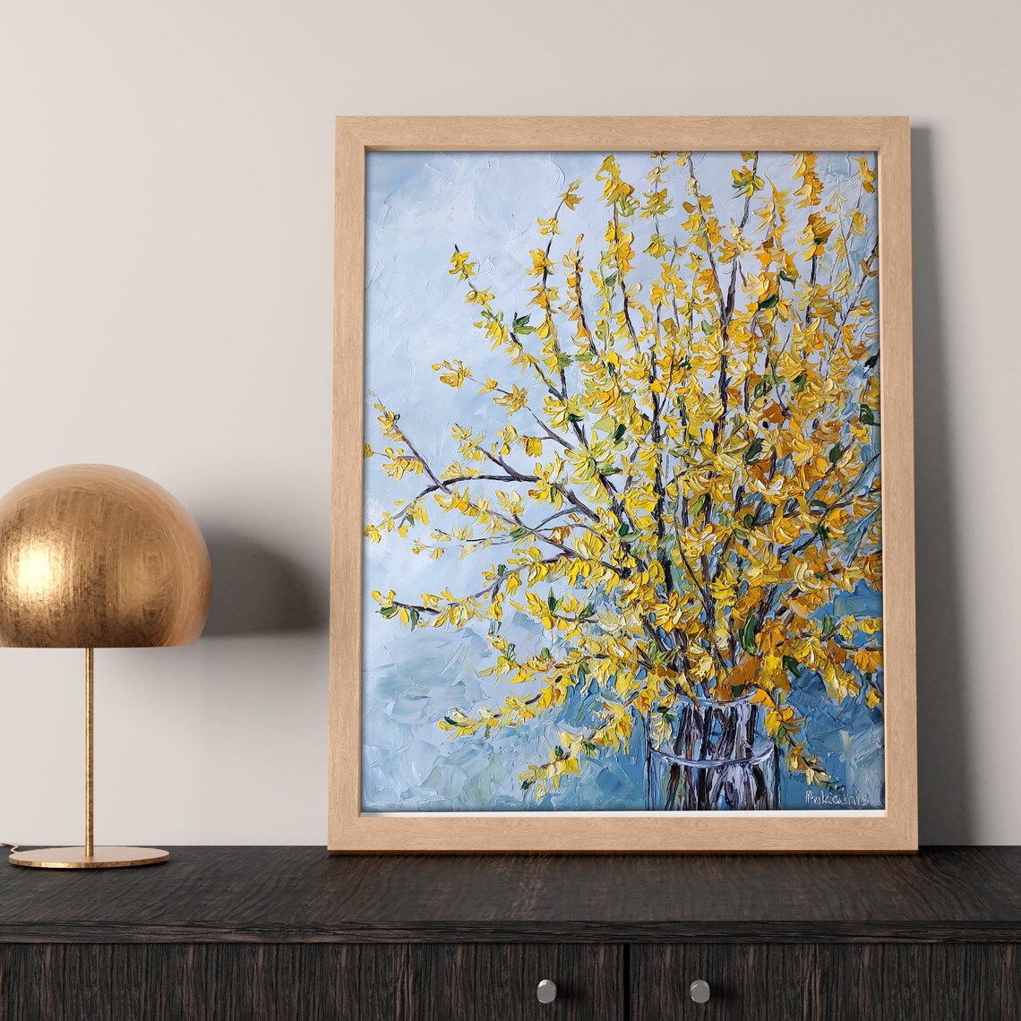 Floral Still Life Oil Painting, Botanical Artwork - Image 4