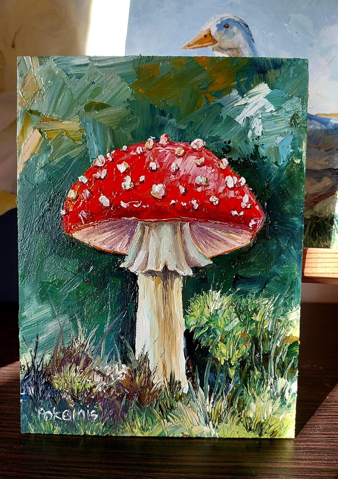 Fly Agaric Botanical Art Print, Impasto Mushrooms - Image 5