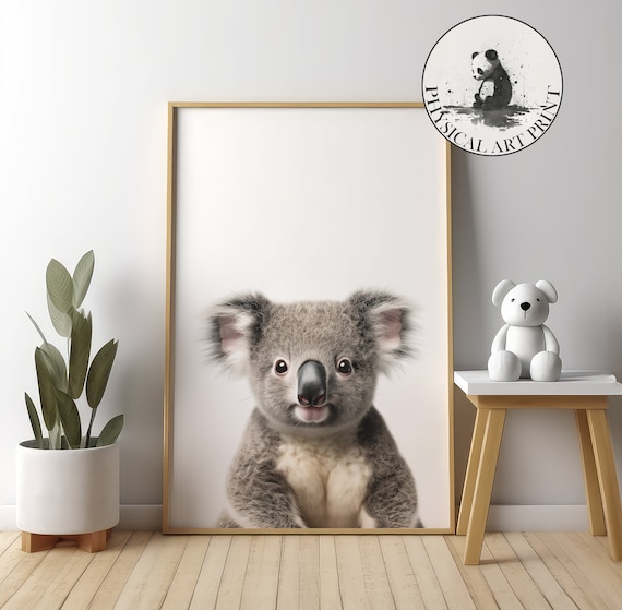 Baby Koala Photo Portrait Cute Animal Nursery Wall Decor Poster
