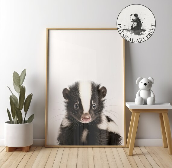 Adorable Baby Skunk Portrait Soft Nursery Wall Decor Art Poster