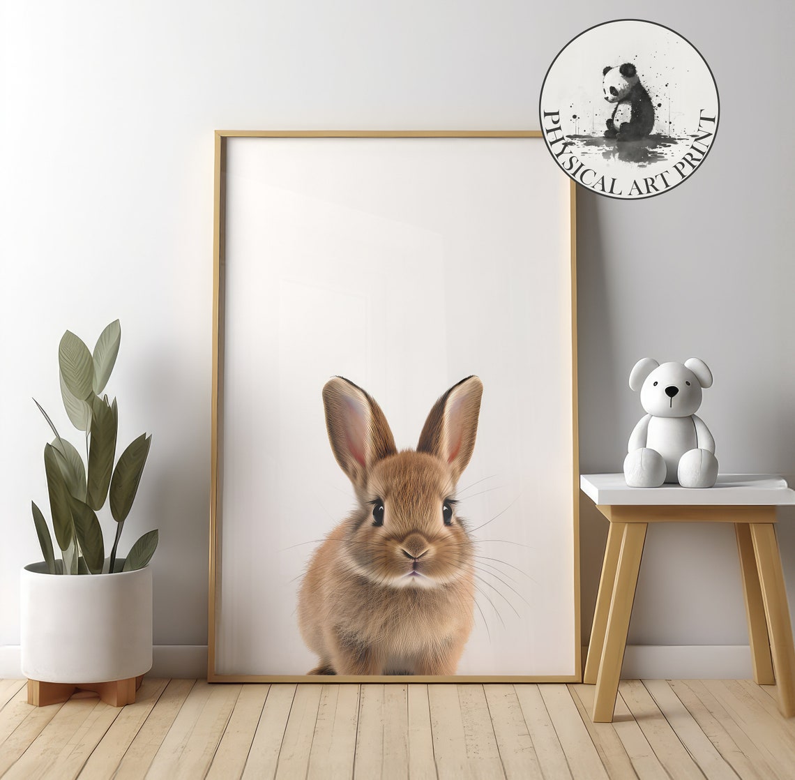 Baby Bunny Photo Portrait Cute Rabbit Nursery Animal Art Poster