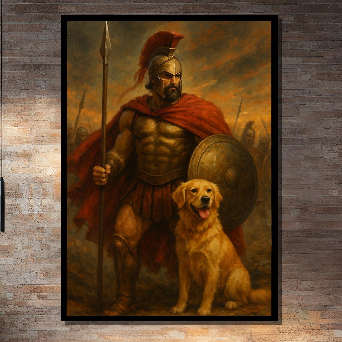 Ancient Warrior With Loyal Dog Wall Art Print