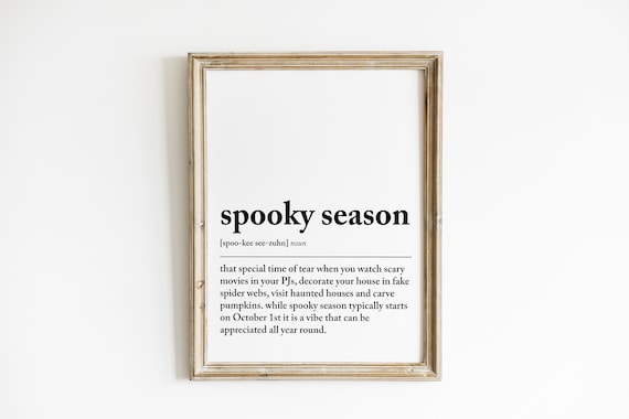 Spooky Season Definition Halloween Dictionary Typography Poster