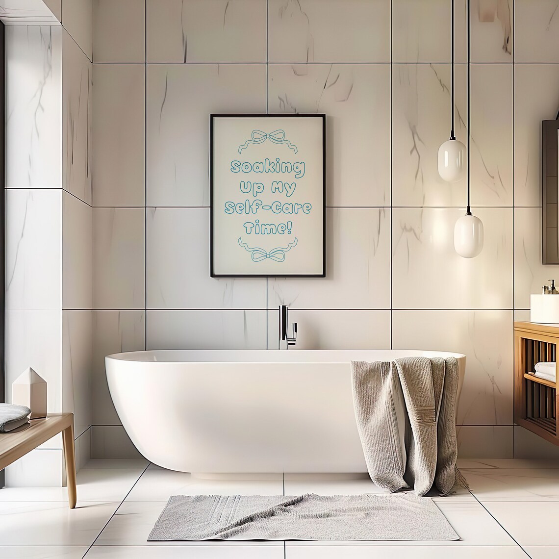 Bathroom Self Care, Relaxing Spa Day Poster - Image 2