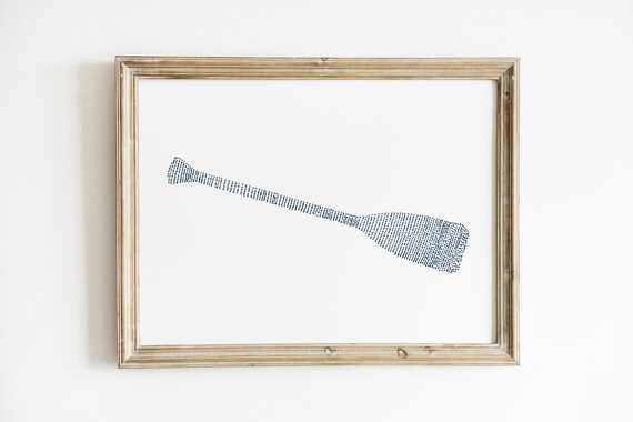 Paddle Print Wall Art, Lake House Decor
