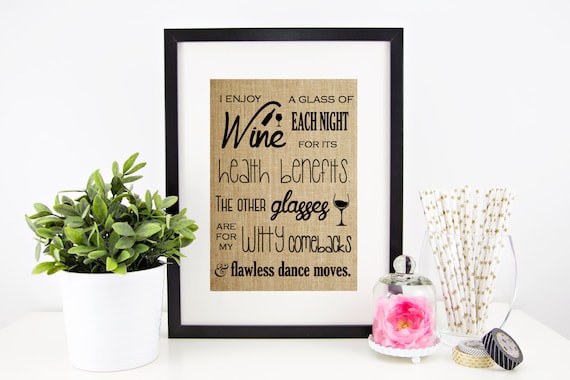 Wine Lovers Christmas Gift, Wine Glass Art Print