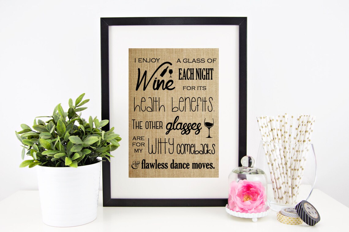 Wine Lovers Christmas Gift, Wine Glass Art Print