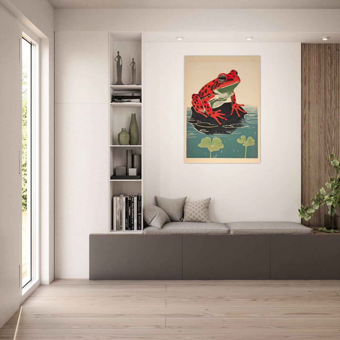 Japanese Frog Woodblock Art Print, Matsumoto Hoji - Image 5