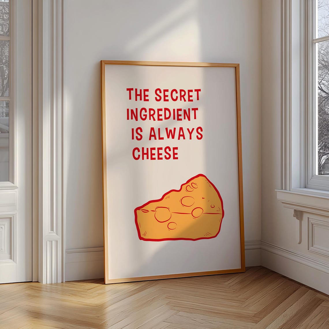 Cheese Poster Print Kitchen Wall Art Aesthetic Kitchen Decor Funny Saying Cooking Cute Girly Artwork