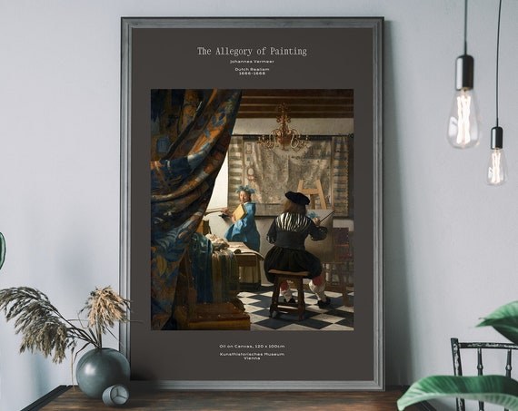 Johannes Vermeer Wall Art The Of Painting Baroque Vintage Exhibition Poster