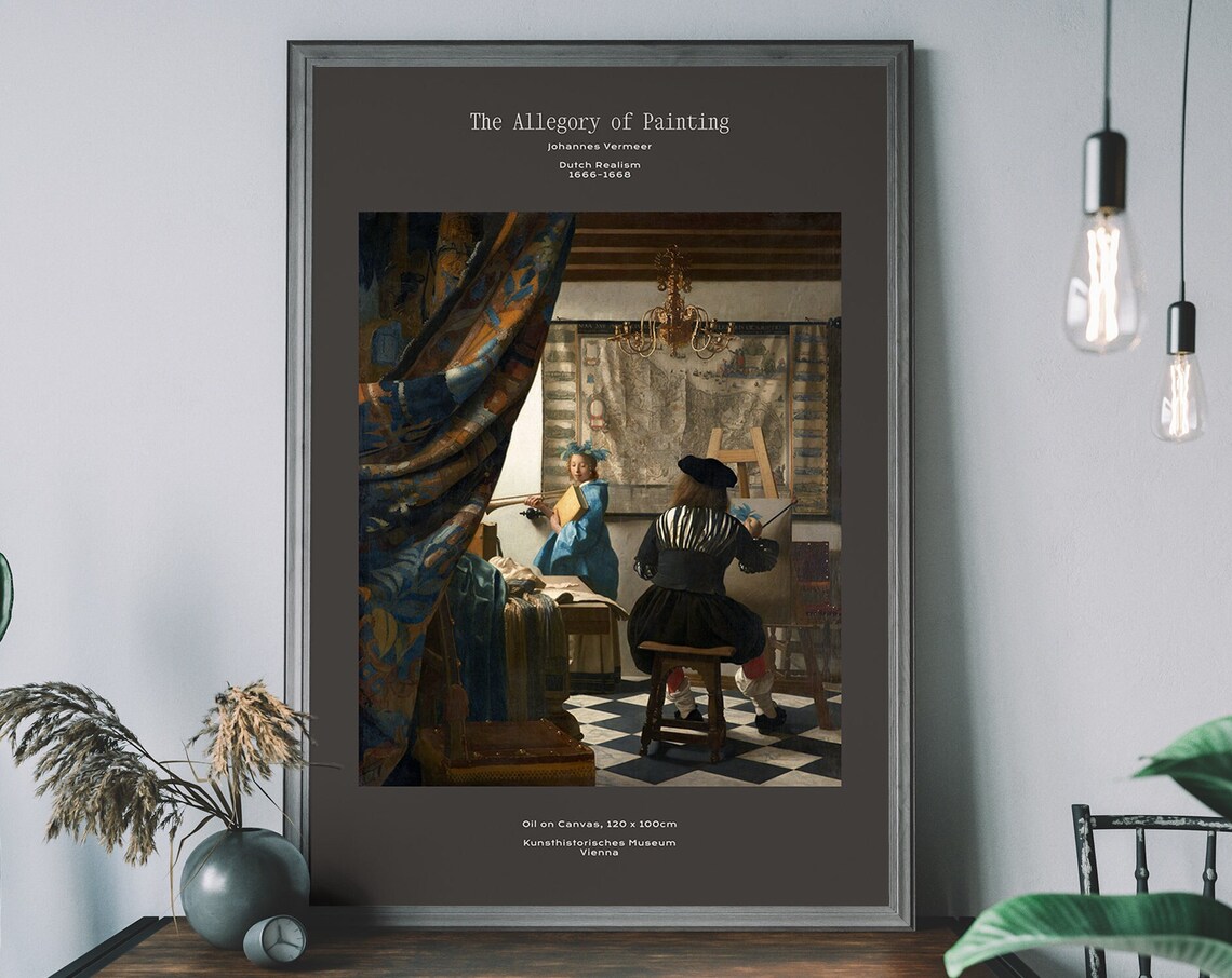 Johannes Vermeer Allegory of Painting Dutch Realism Classic Art Poster