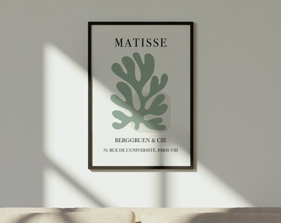 Matisse Berggruen Gallery Green Cut-Out Botanical Style Poster