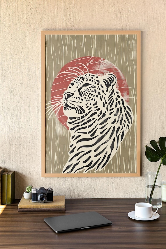 Leopard Wall Art, Jungle Safari Animal Decor