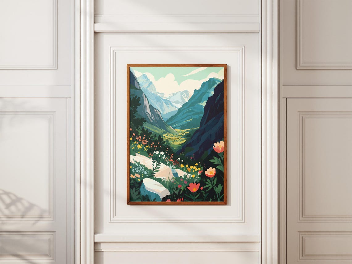 Valley Of Flowers Blooming Meadows Himalayan Valley India Poster - Image 2