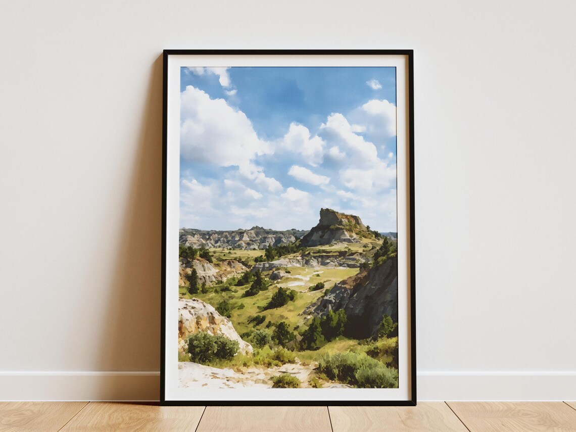 Theodore Roosevelt National Park North Dakota Badlands Travel Poster