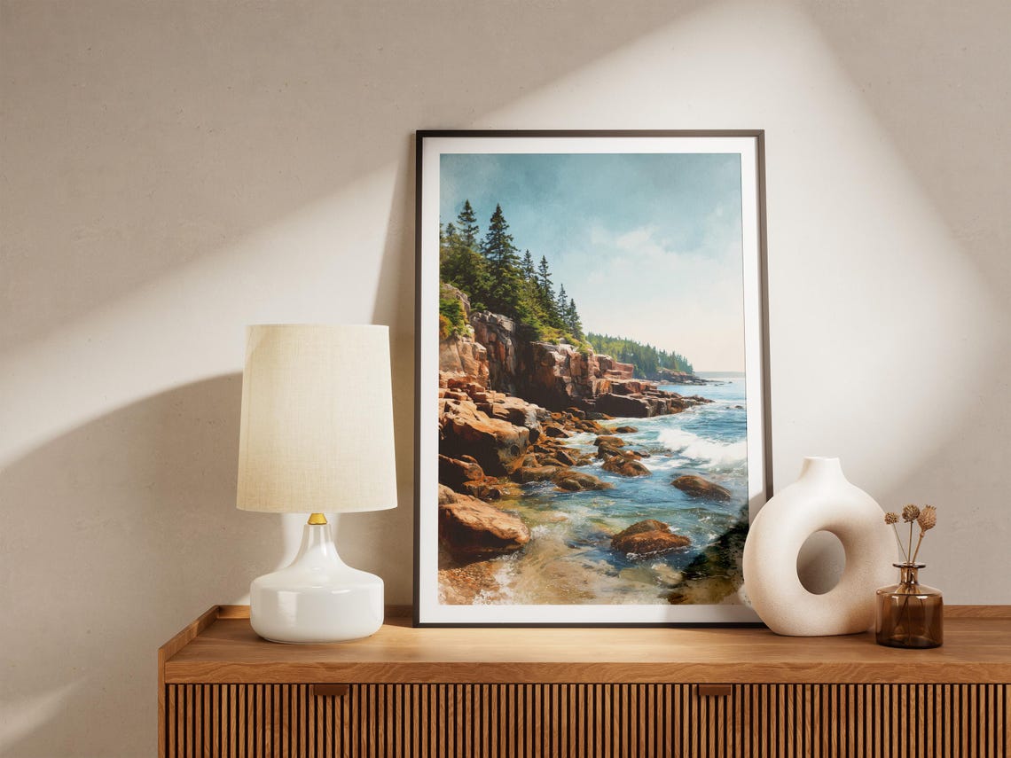 Acadia National Park Maine Rocky Coast Ocean Waves Scenic Poster - Image 4